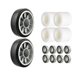 Zestaw kół gumowych i rolek...