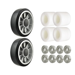 Zestaw kół gumowych i rolek...