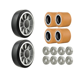 Zestaw kół gumowych i rolek...